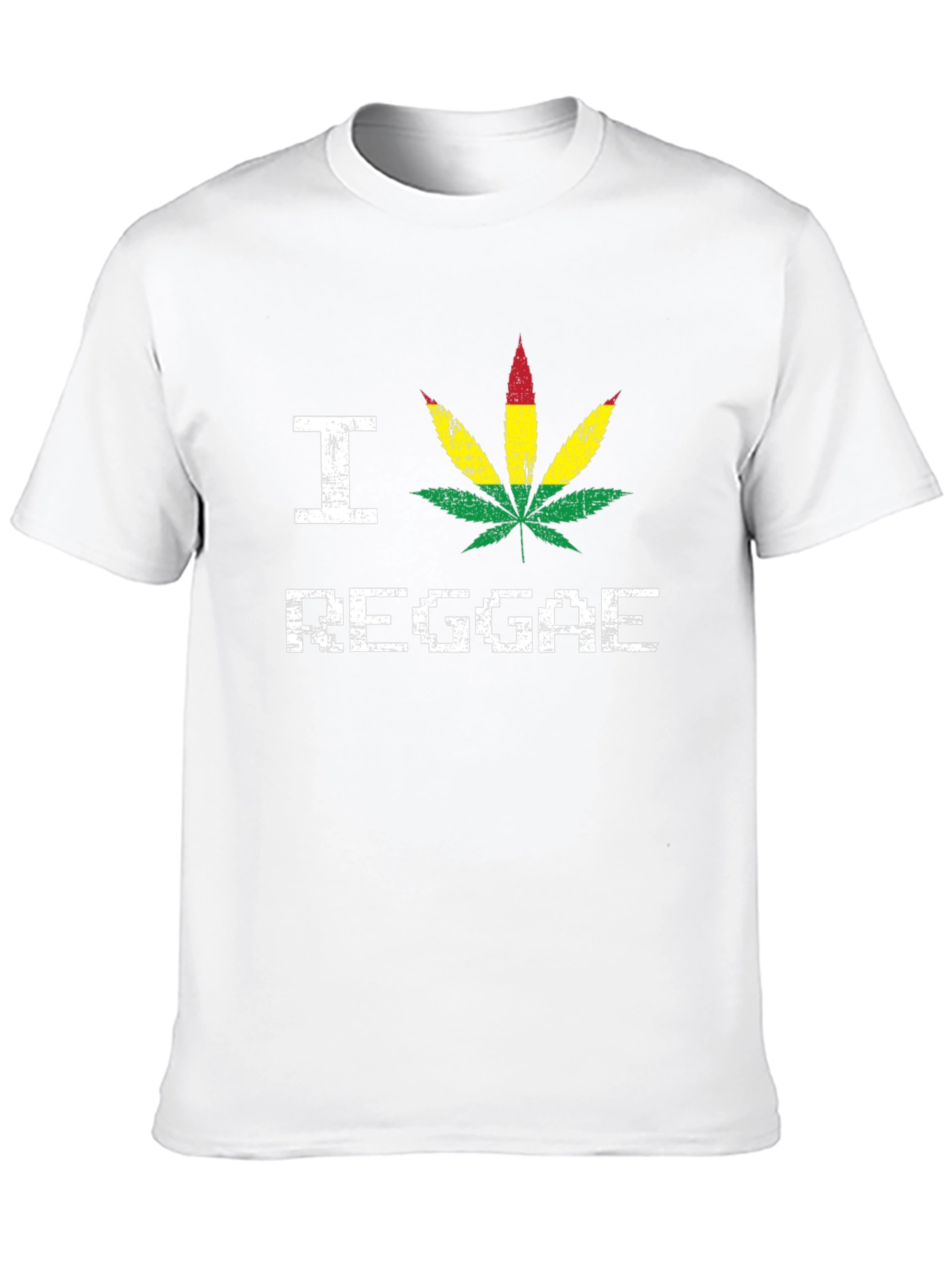 I Love Reggae T-Shirt - Rasta Leaf Design