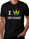I Love Reggae T-Shirt - Rasta Leaf Design