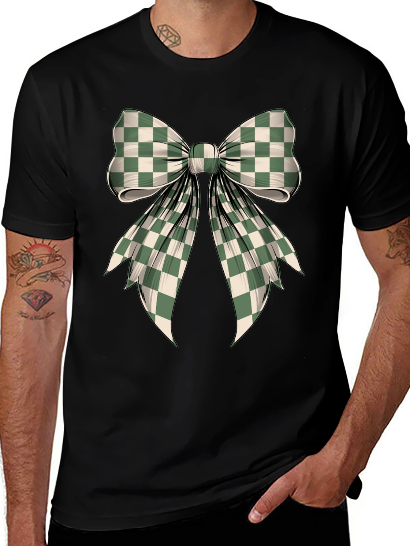 Checkered Bow Graphic Tee