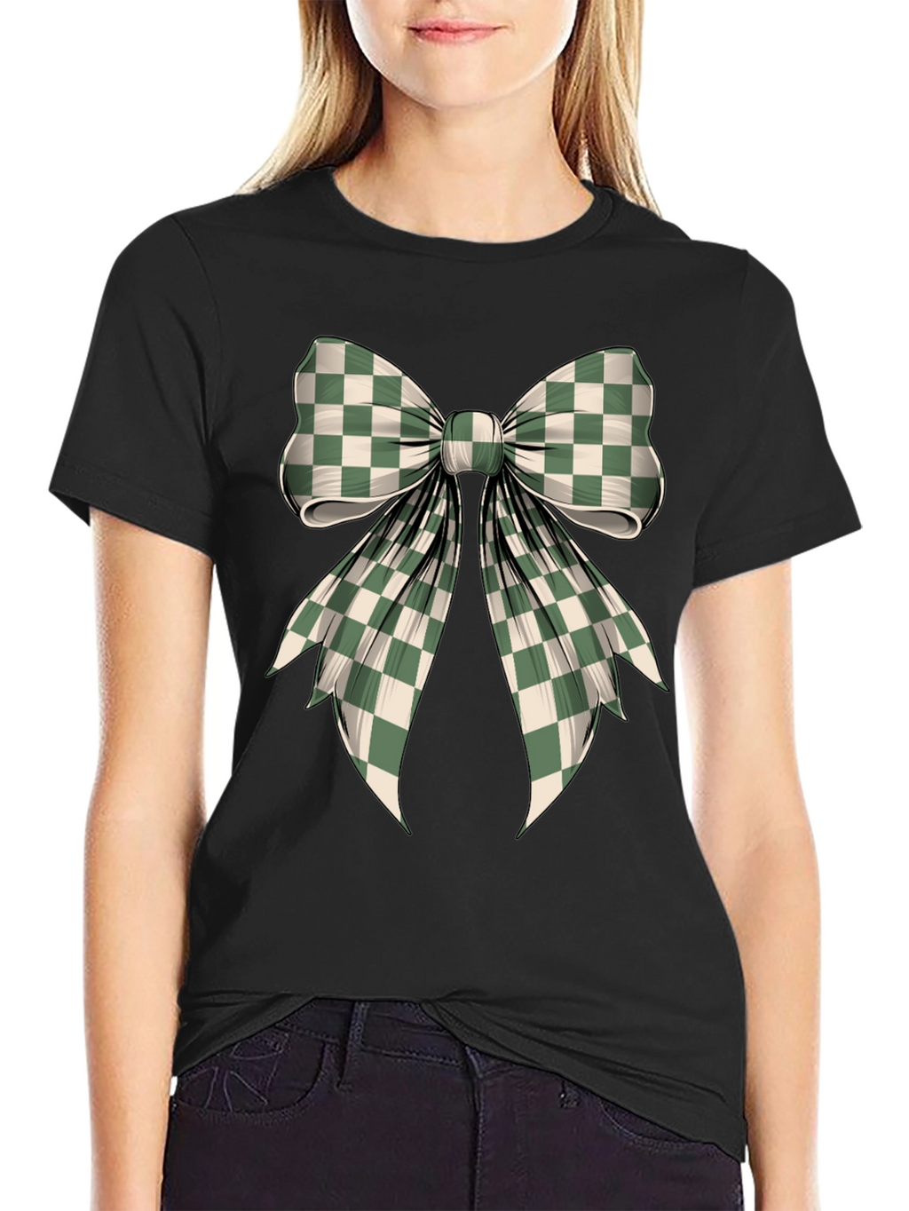 Checkered Bow Graphic Tee