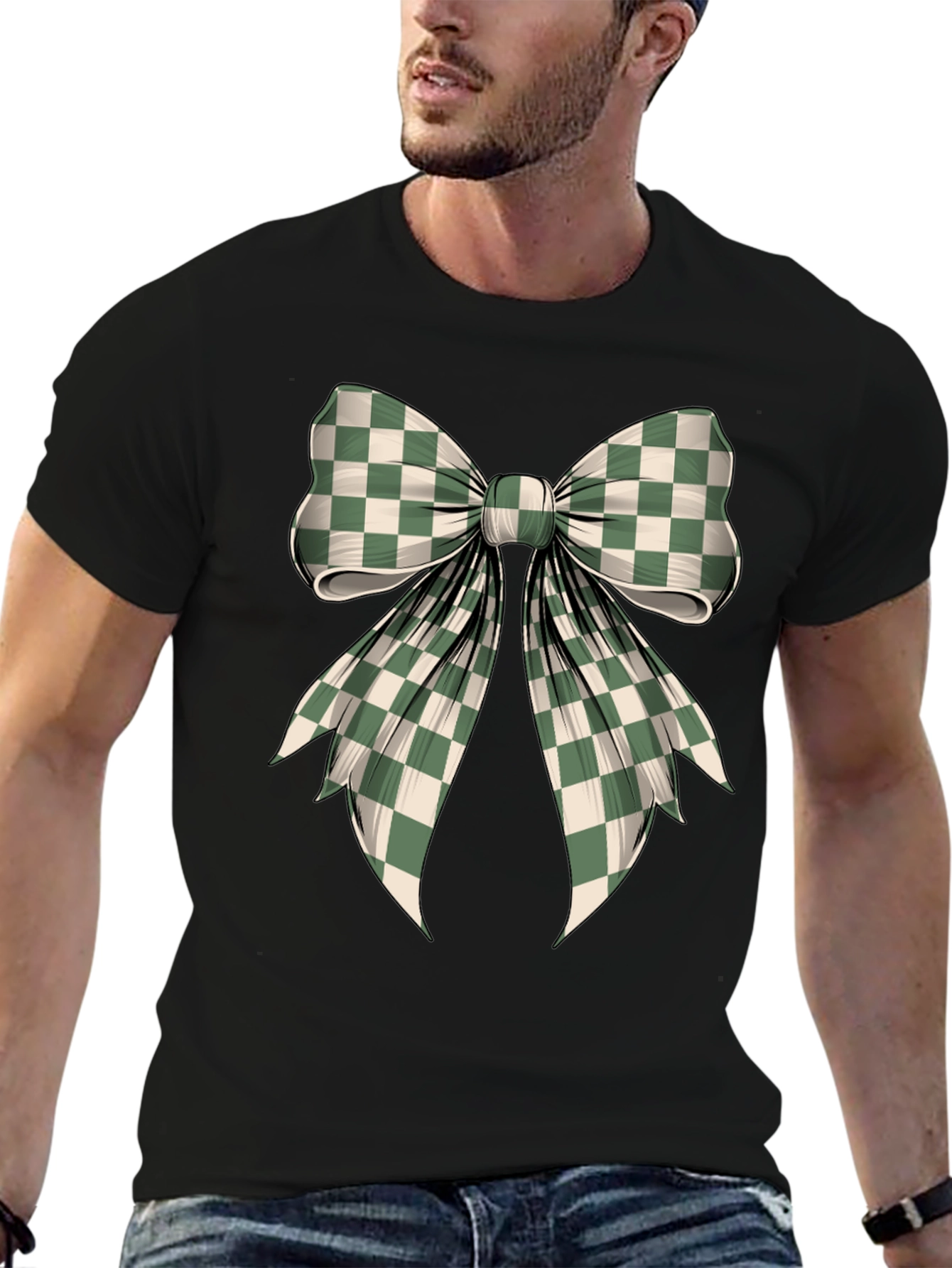 Checkered Bow Graphic Tee