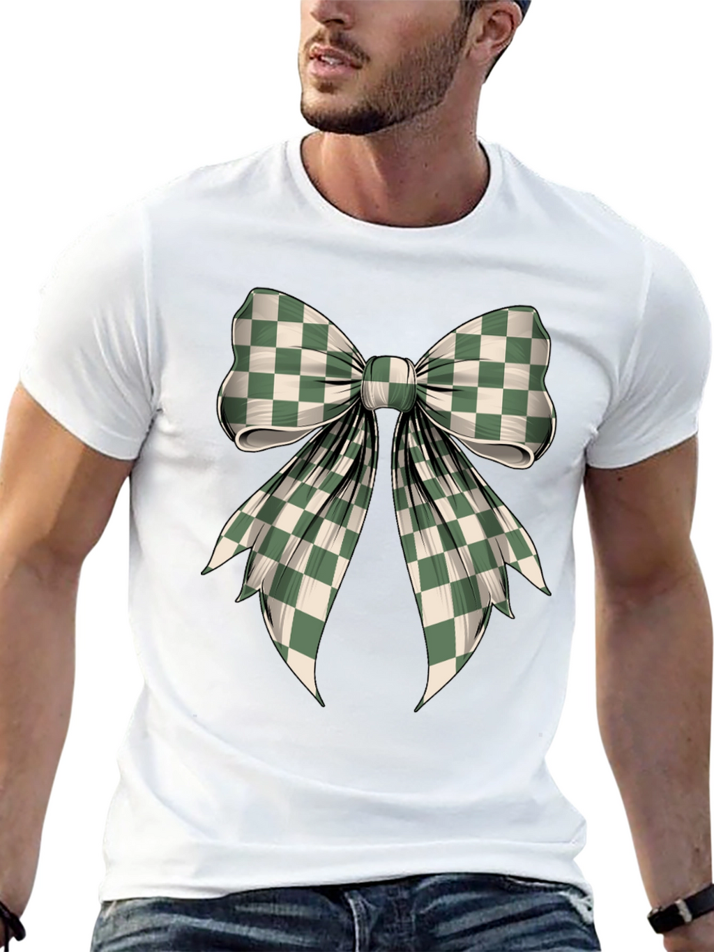 Checkered Bow Graphic Tee