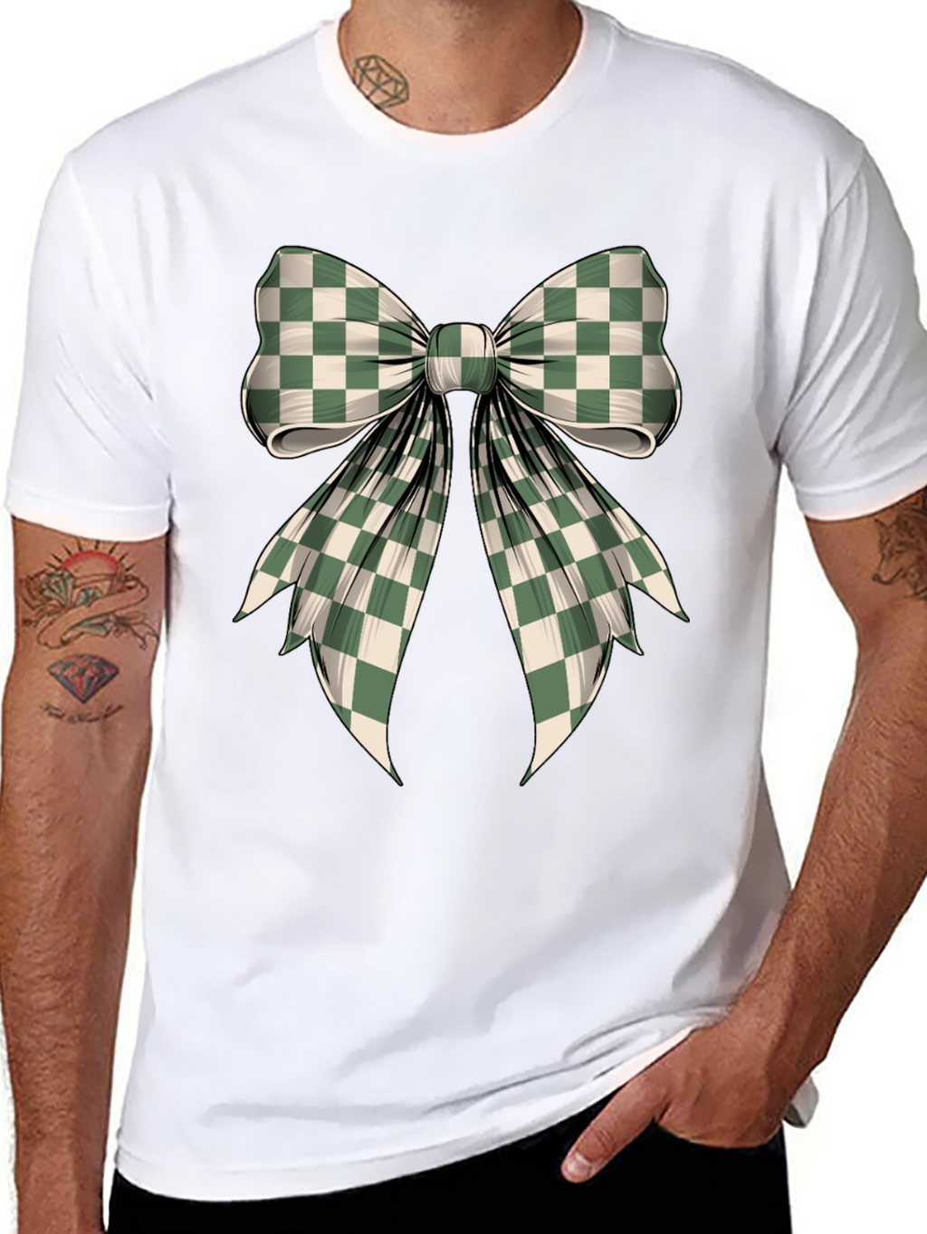 Checkered Bow Graphic Tee