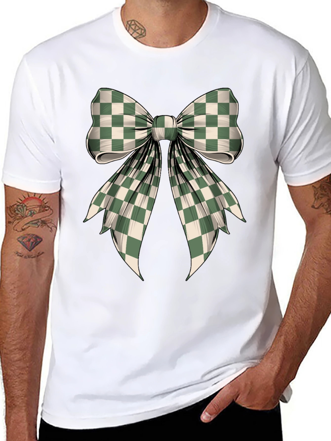 Checkered Bow Graphic Tee
