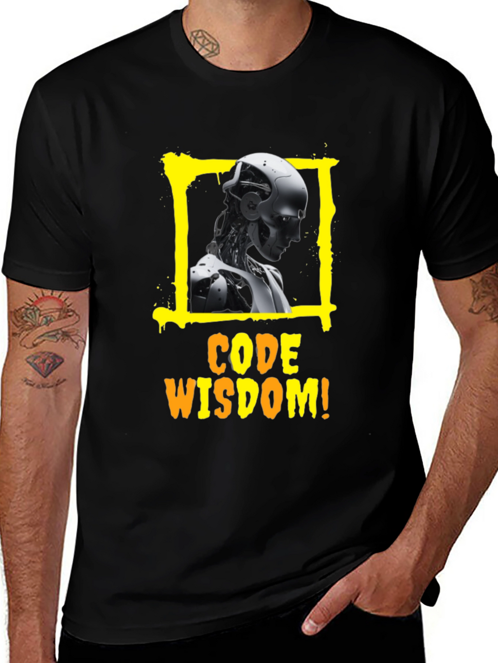 Code Wisdom T-Shirt: AI Robot Graphic Tee