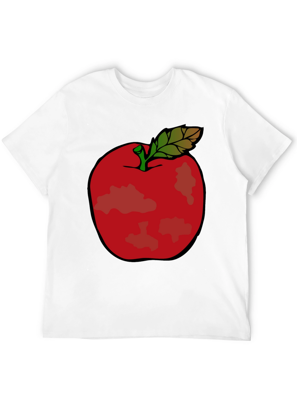 Red Apple Graphic Tee - Casual Black T-Shirt