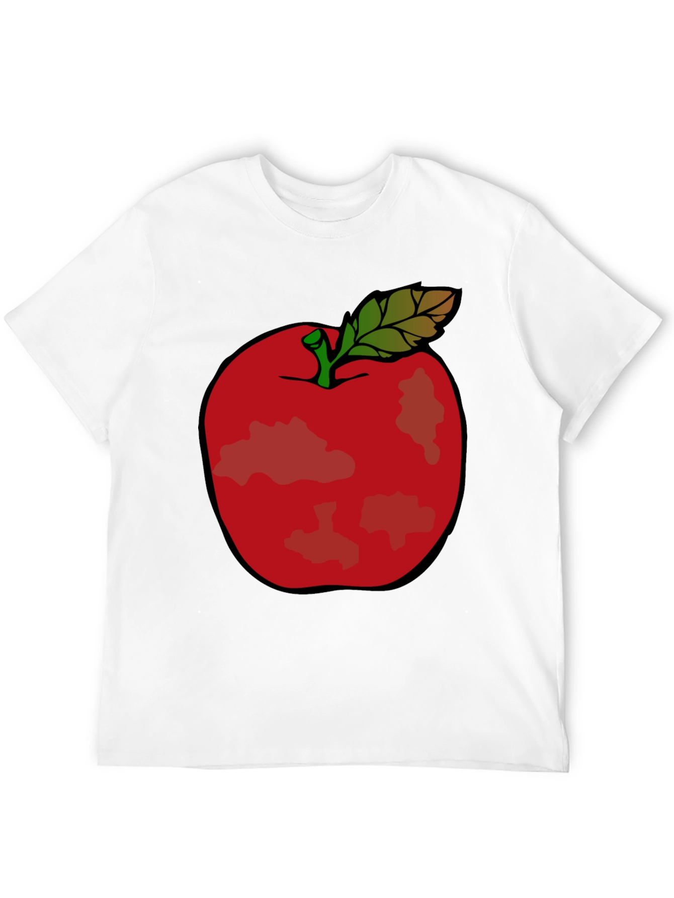 Red Apple Graphic Tee - Casual Black T-Shirt