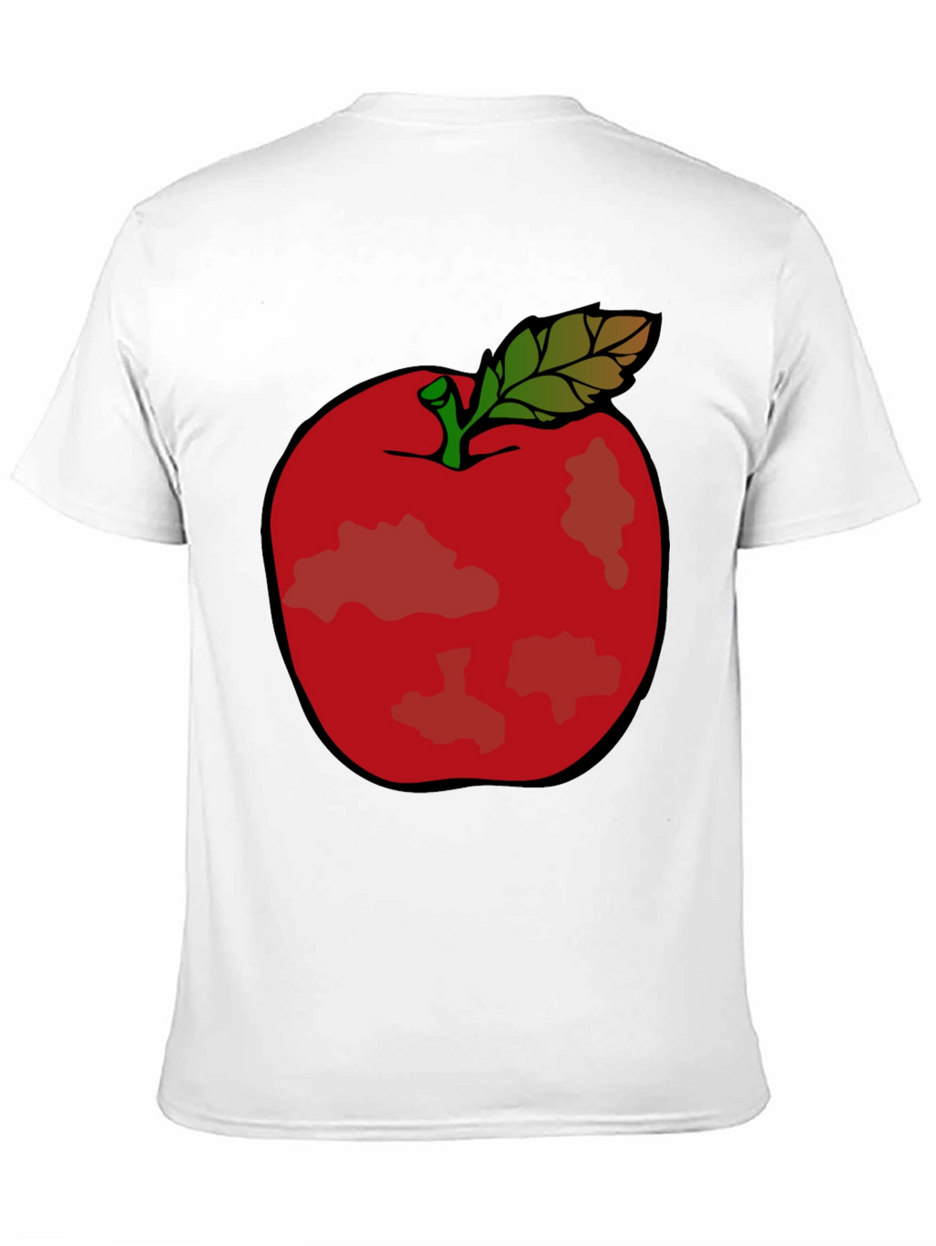 Red Apple Graphic Tee - Casual Black T-Shirt