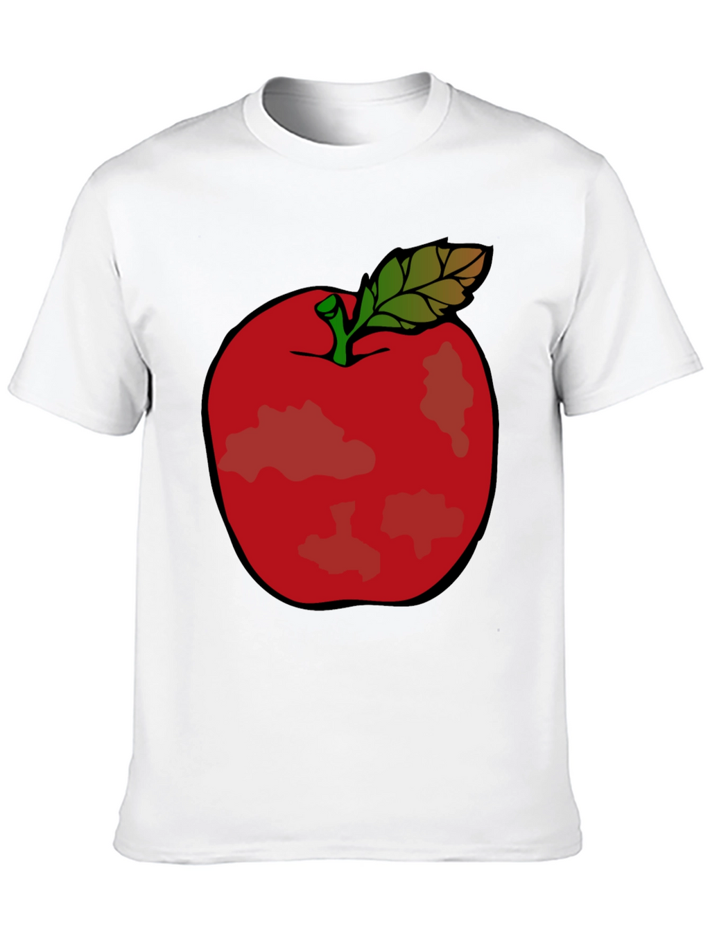 Red Apple Graphic Tee - Casual Black T-Shirt