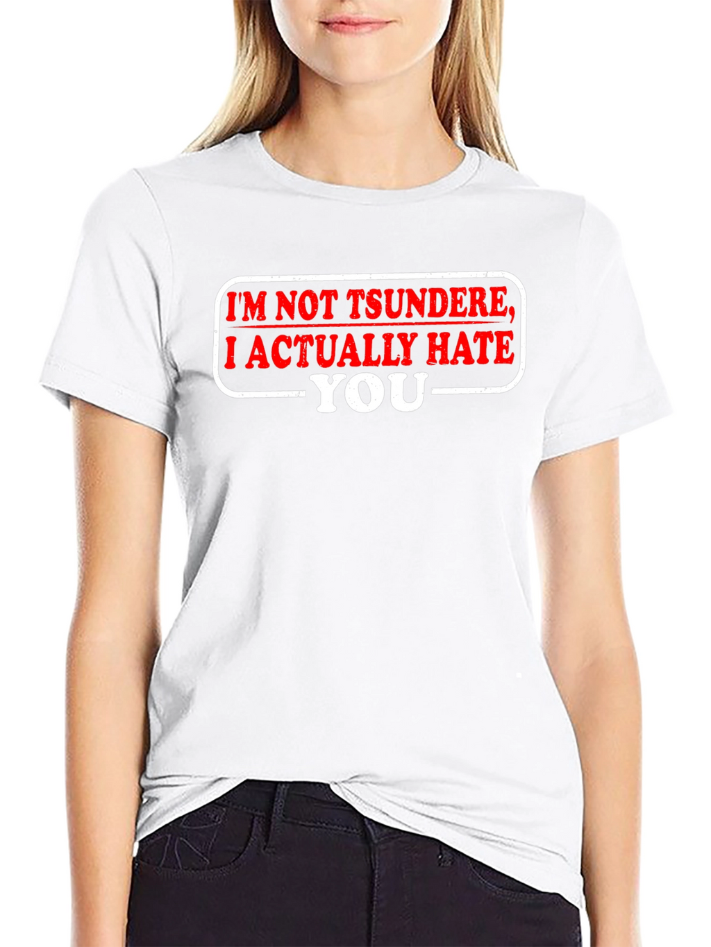 Tsundere Hate You Funny Black T-Shirt