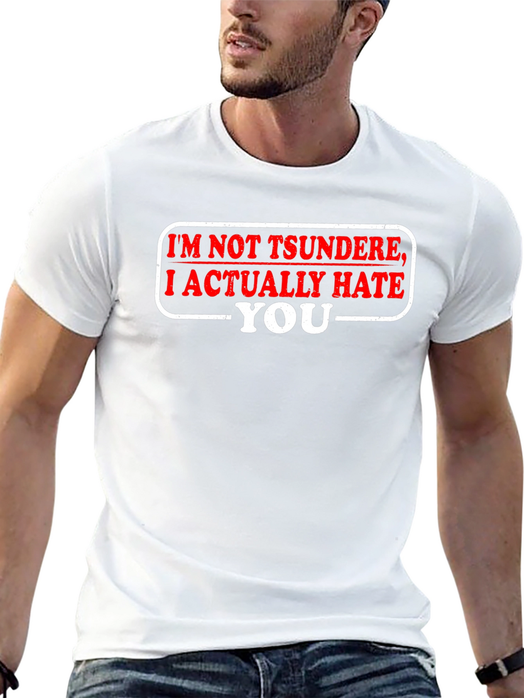 Tsundere Hate You Funny Black T-Shirt