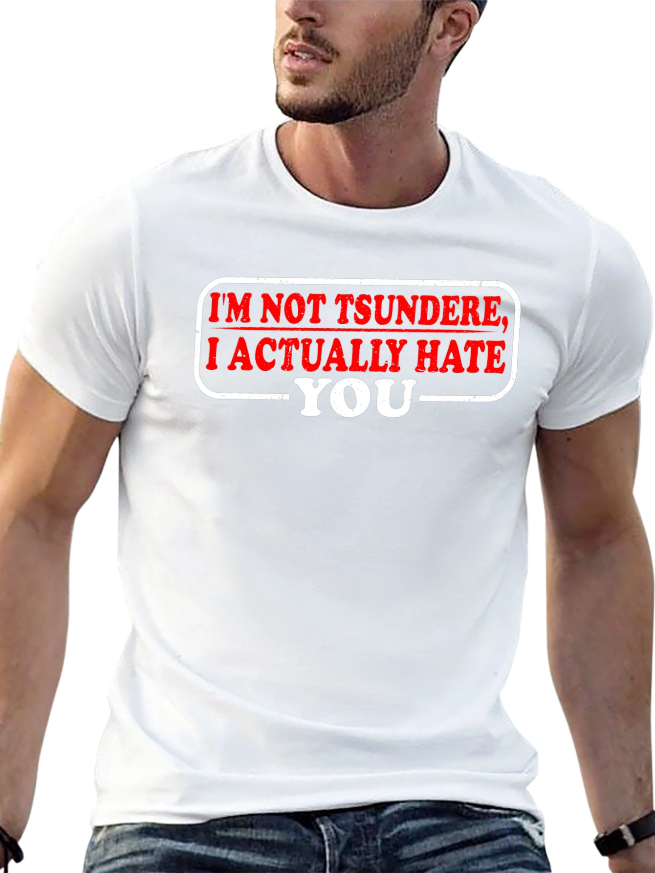 Tsundere Hate You Funny Black T-Shirt