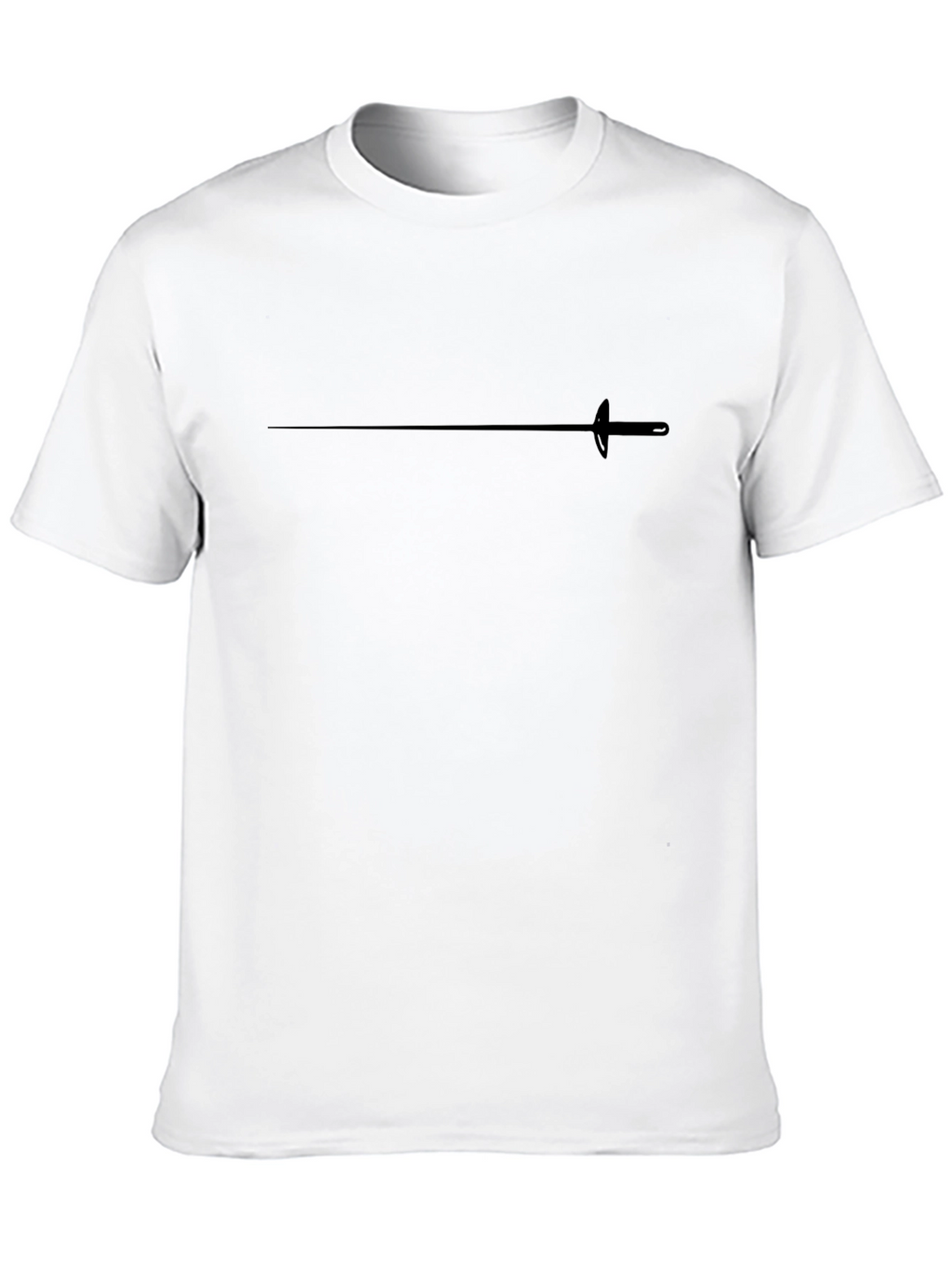 Fencing Foil Black T-Shirt Minimalist Design