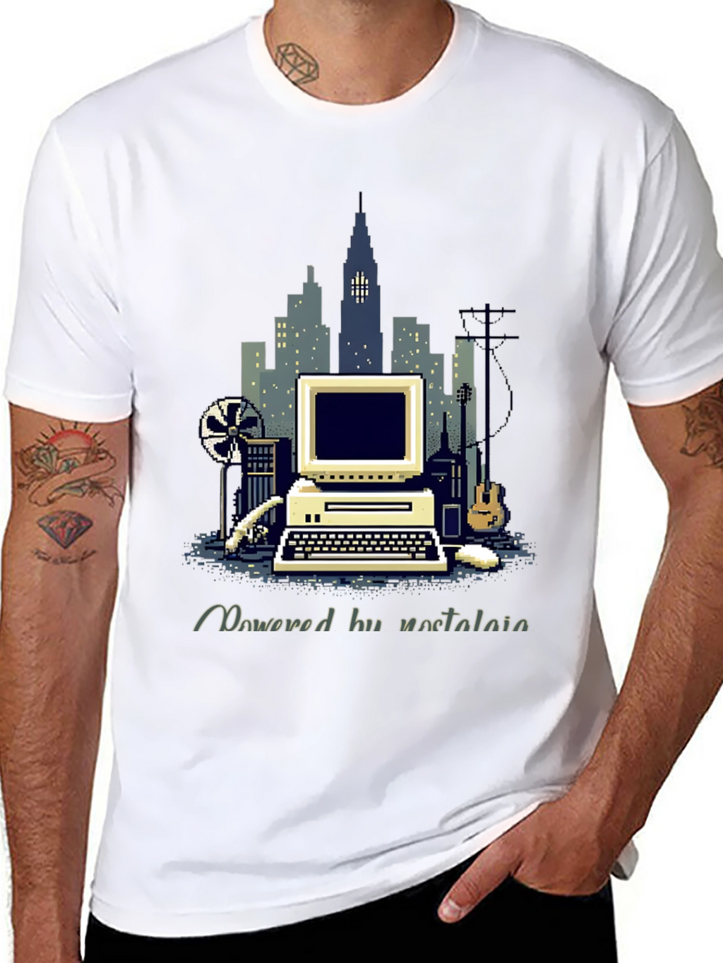 Retro Computer Pixel Art T-Shirt
