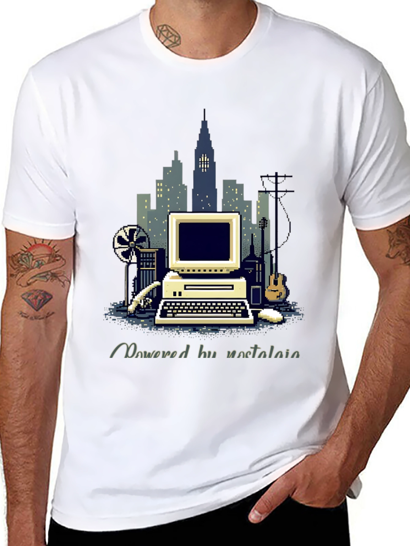 Retro Computer Pixel Art T-Shirt