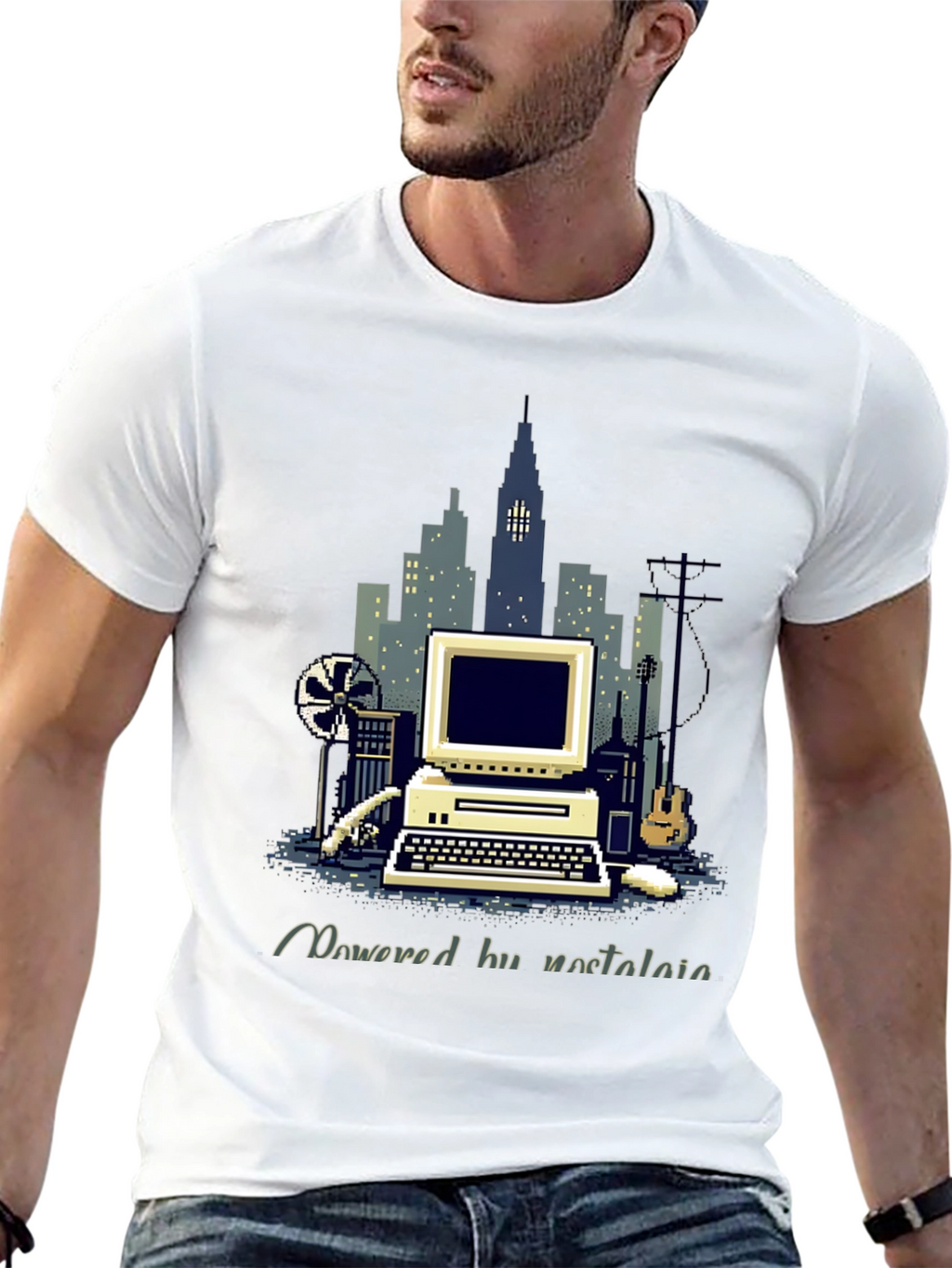 Retro Computer Pixel Art T-Shirt