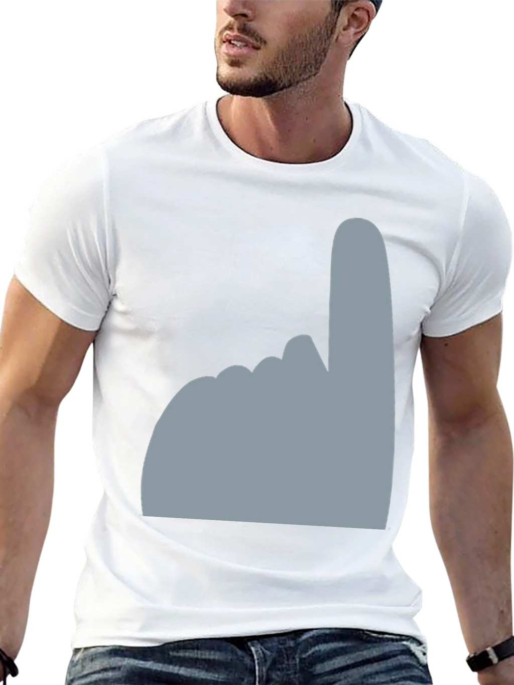 Novelty Number One Hand Black T-Shirt