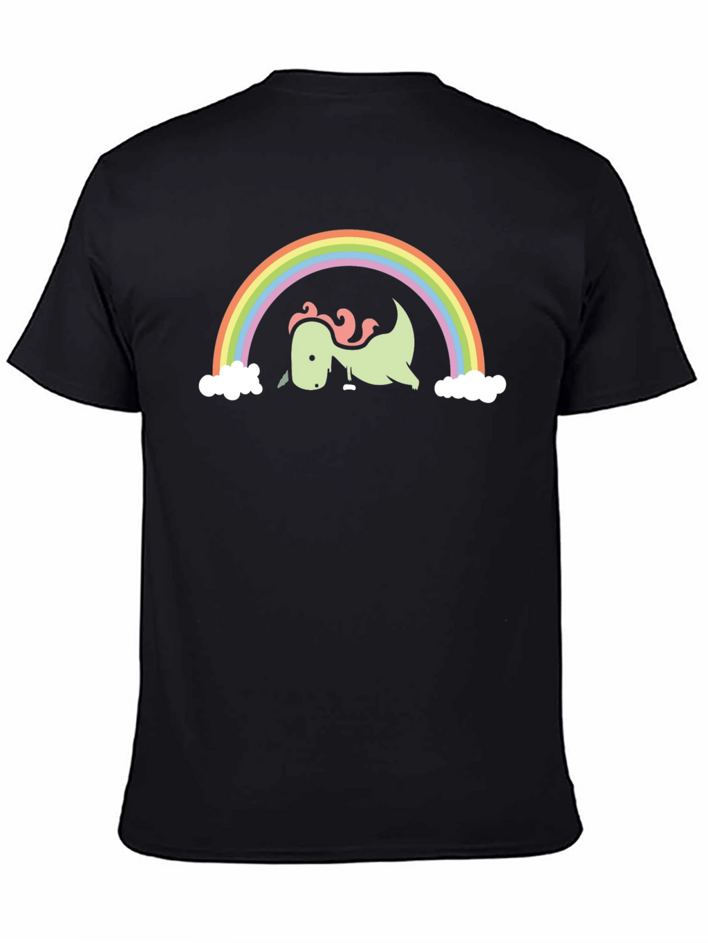 Dino Rainbow Graphic Tee - Black