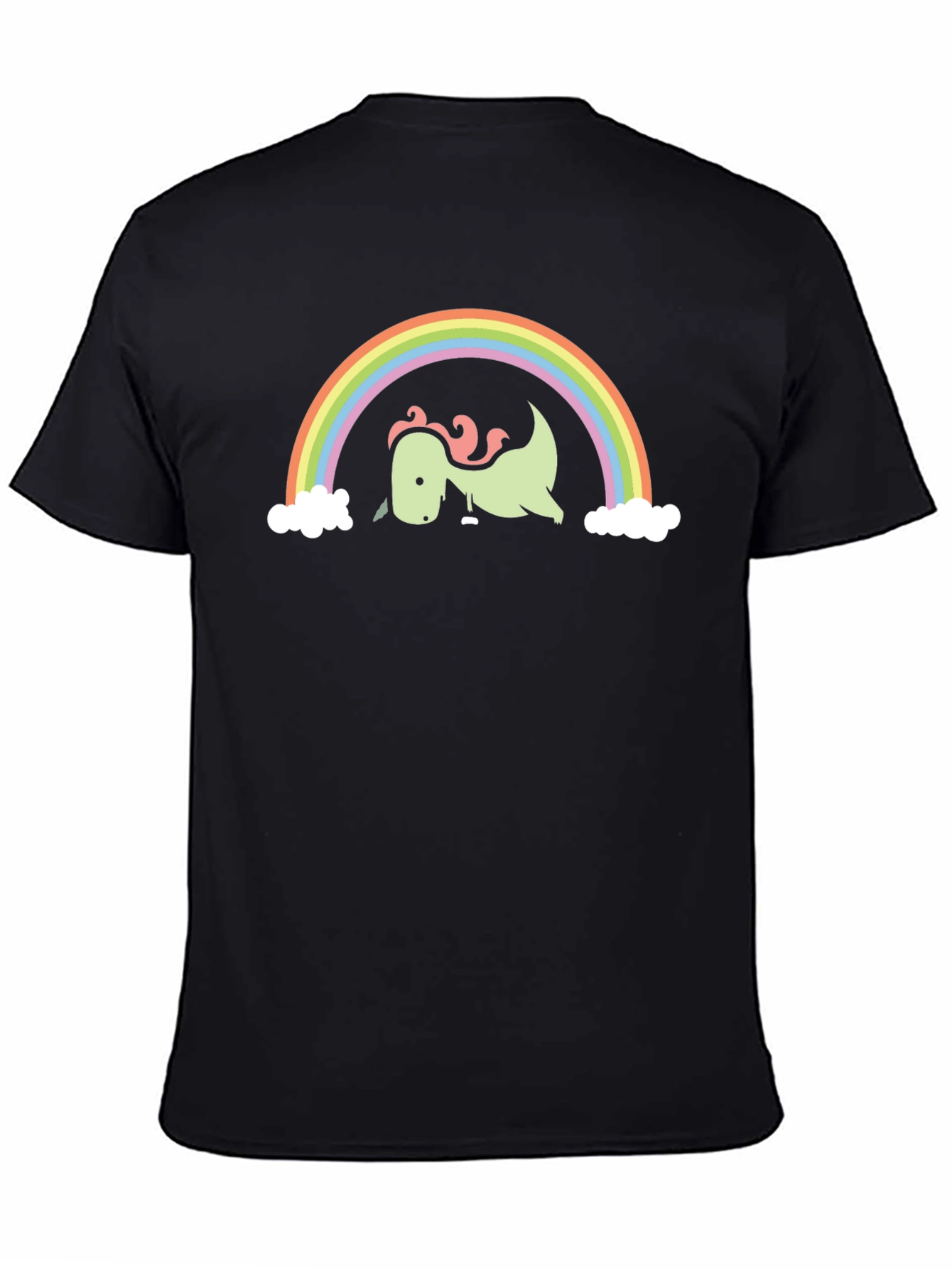 Dino Rainbow Graphic Tee - Black