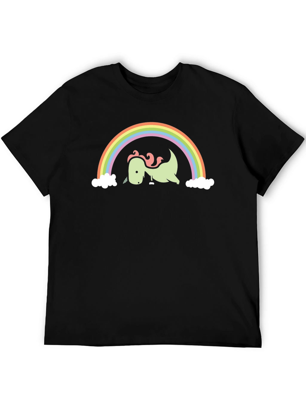 Dino Rainbow Graphic Tee - Black