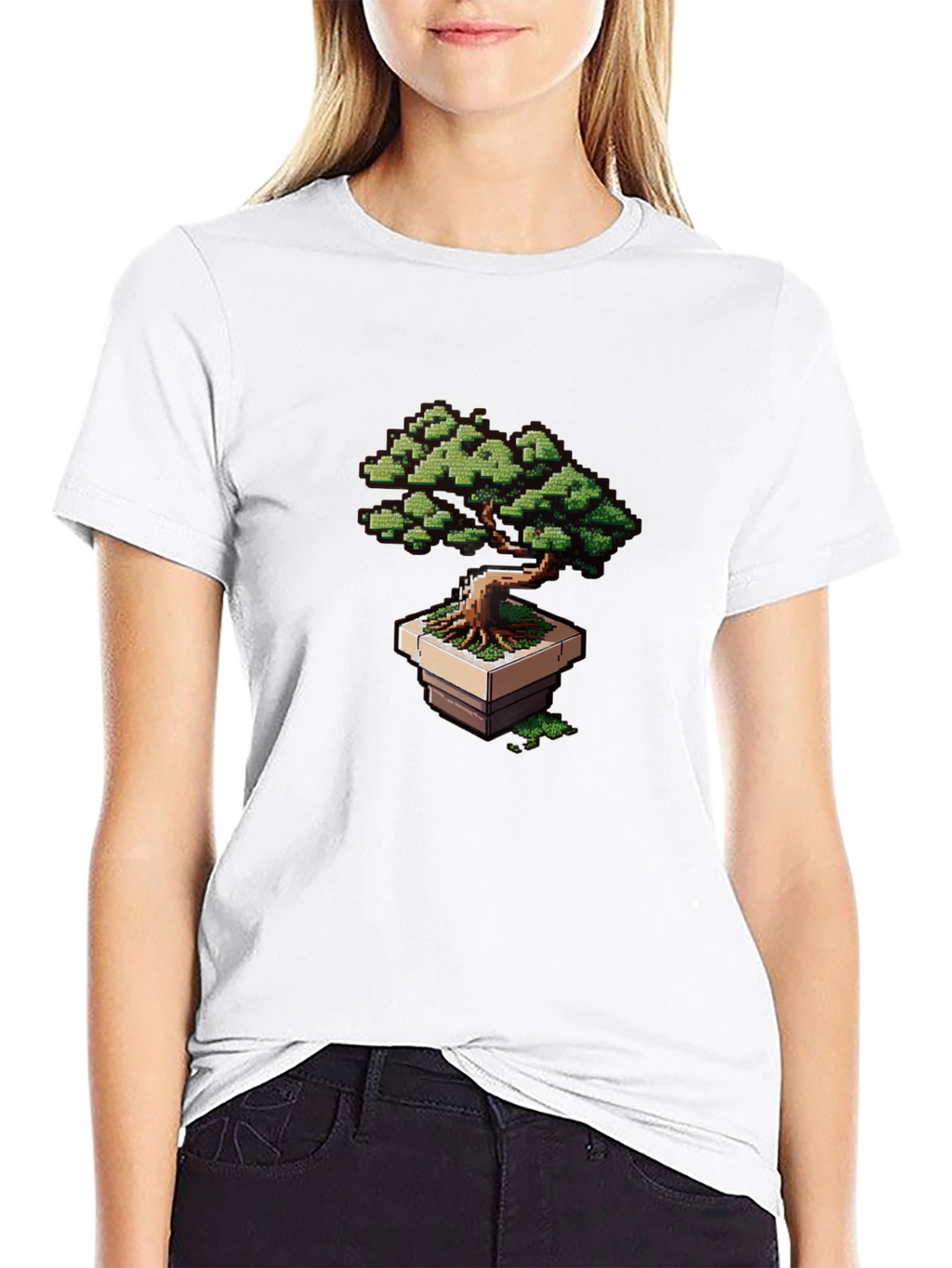 Pixel Art Bonsai Tree Graphic Tee
