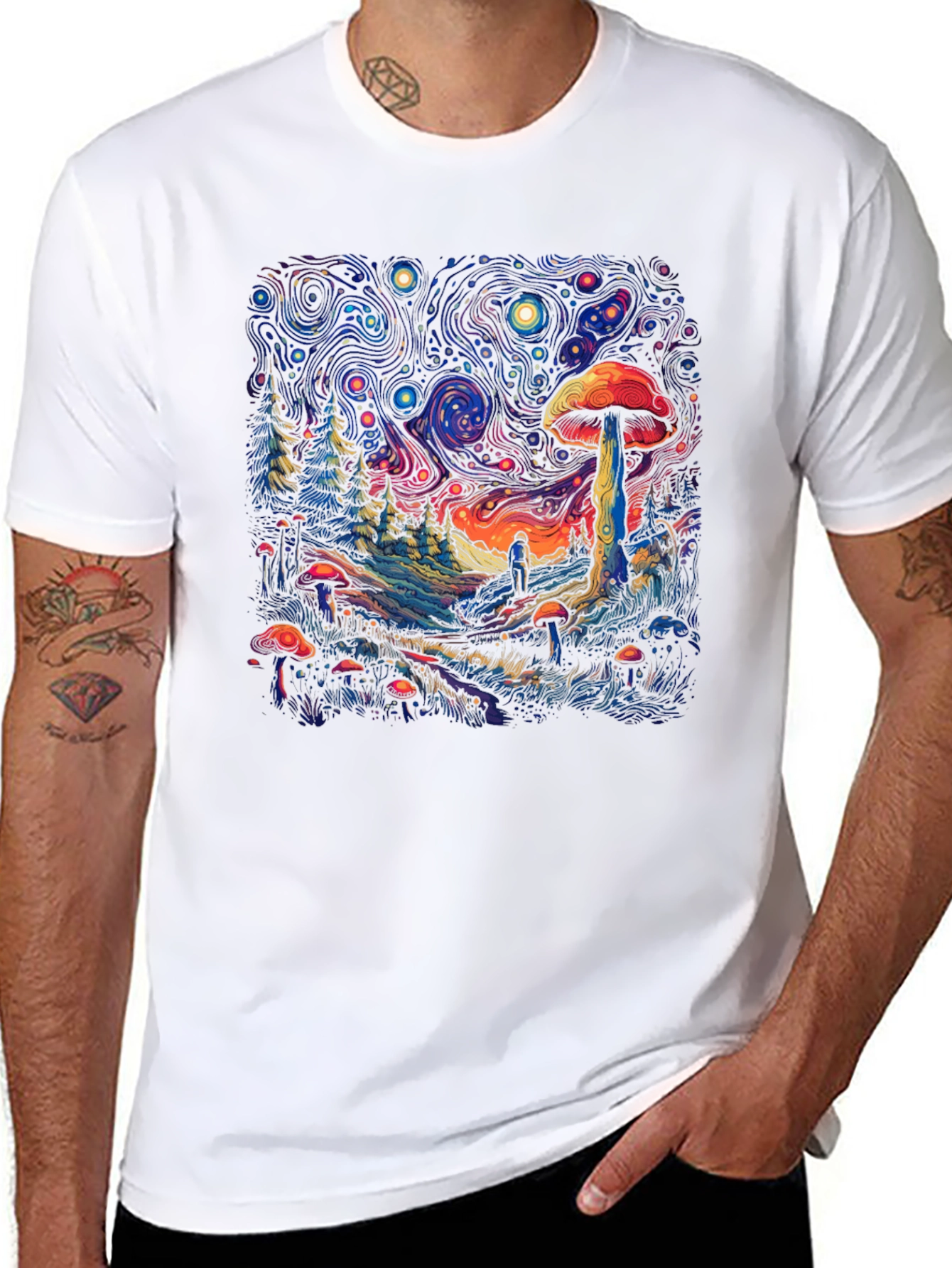 Trippy Mushroom Forest T-Shirt