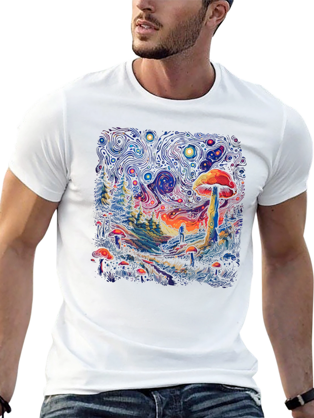 Trippy Mushroom Forest T-Shirt