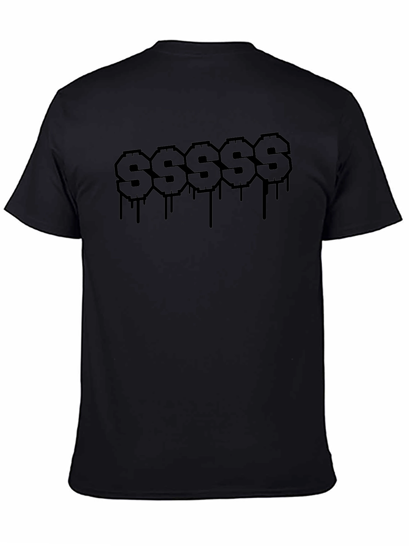 Mens Black $$$$$ Dripping Graphic T-Shirt