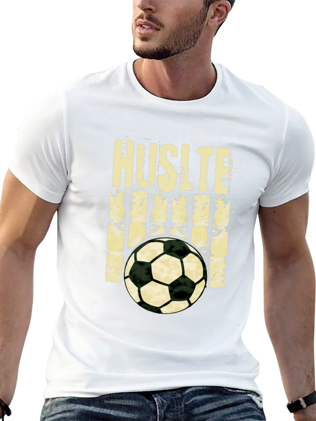 Hustle Soccer T-Shirt - Black Graphic Tee