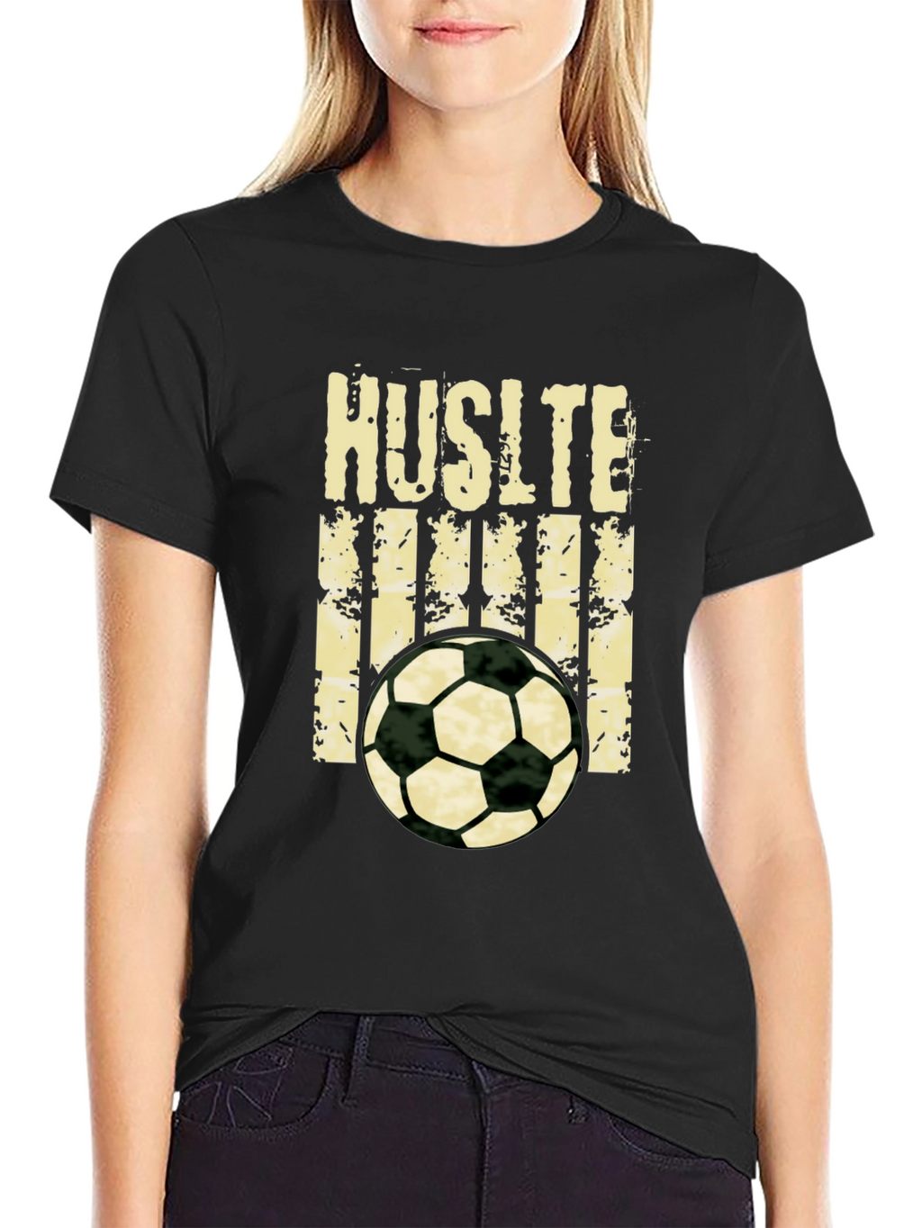 Hustle Soccer T-Shirt - Black Graphic Tee