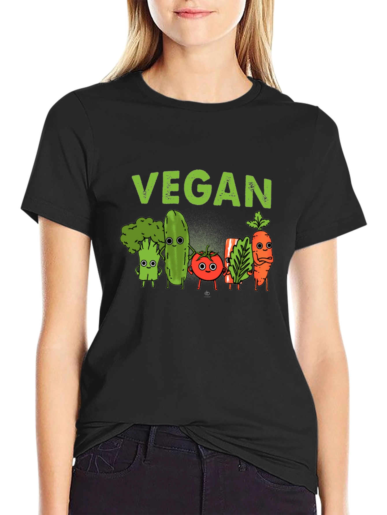 Vegan T-Shirt - Cute Cartoon Vegetables