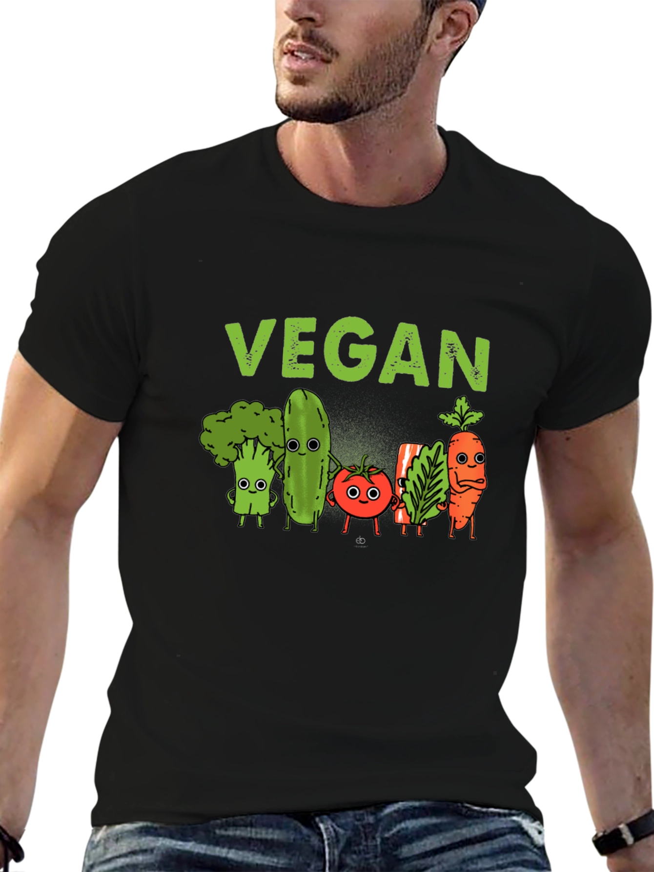 Vegan T-Shirt - Cute Cartoon Vegetables