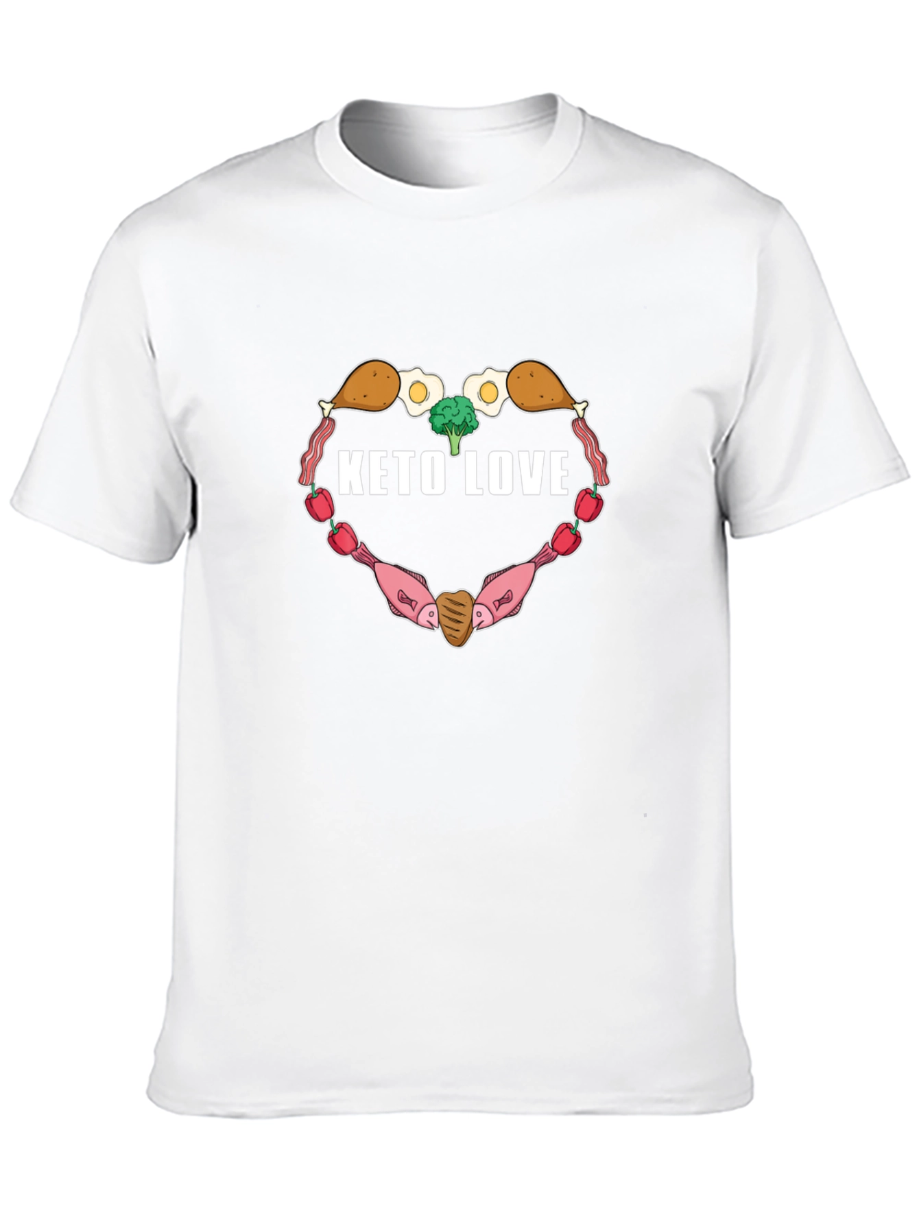 Keto Love T-Shirt - Food Heart Graphic Tee