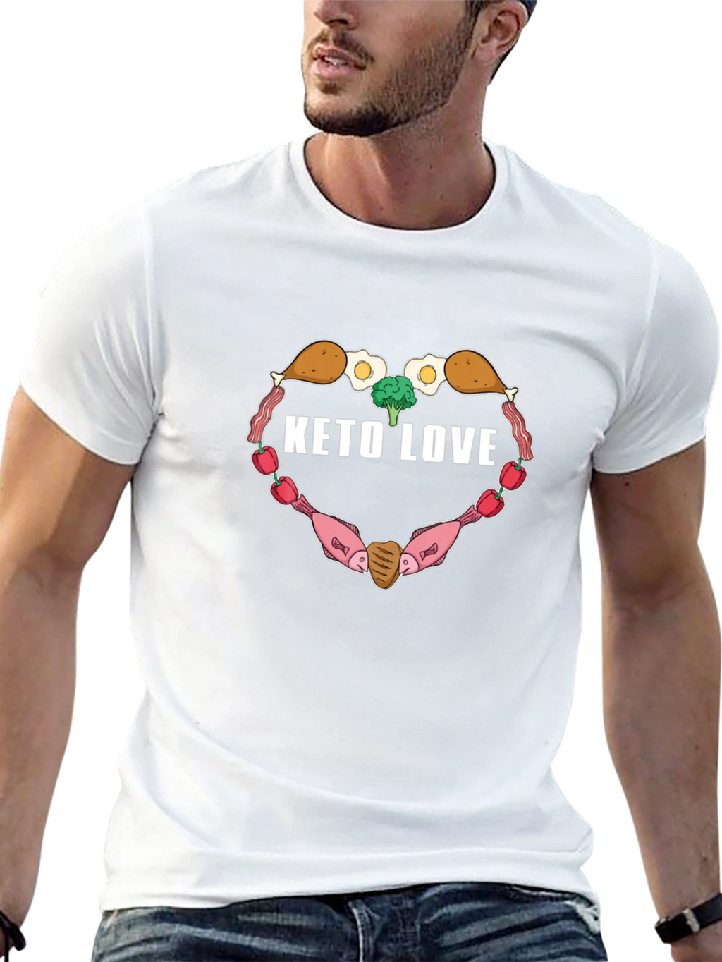Keto Love T-Shirt - Food Heart Graphic Tee