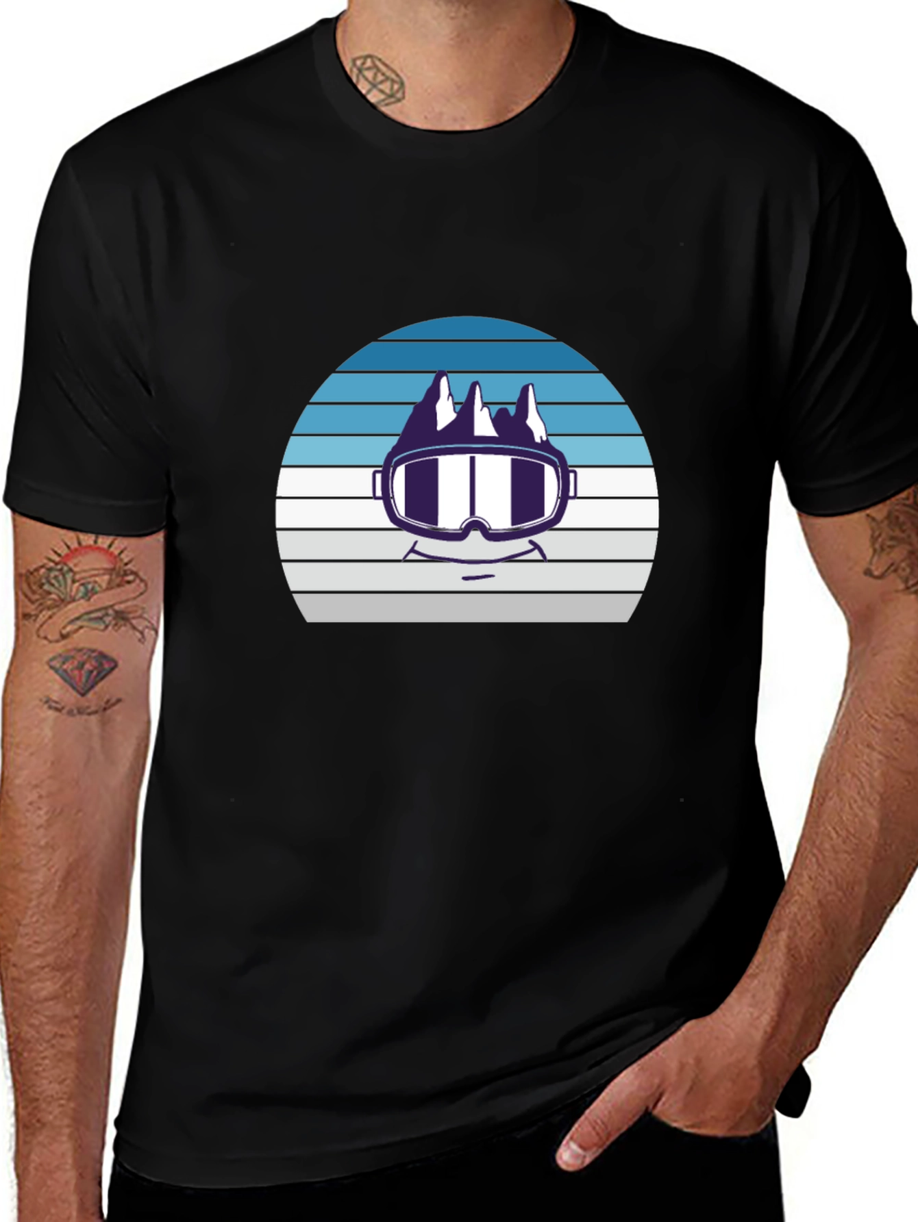 Cool Mountain Ski Goggles Graphic Tee