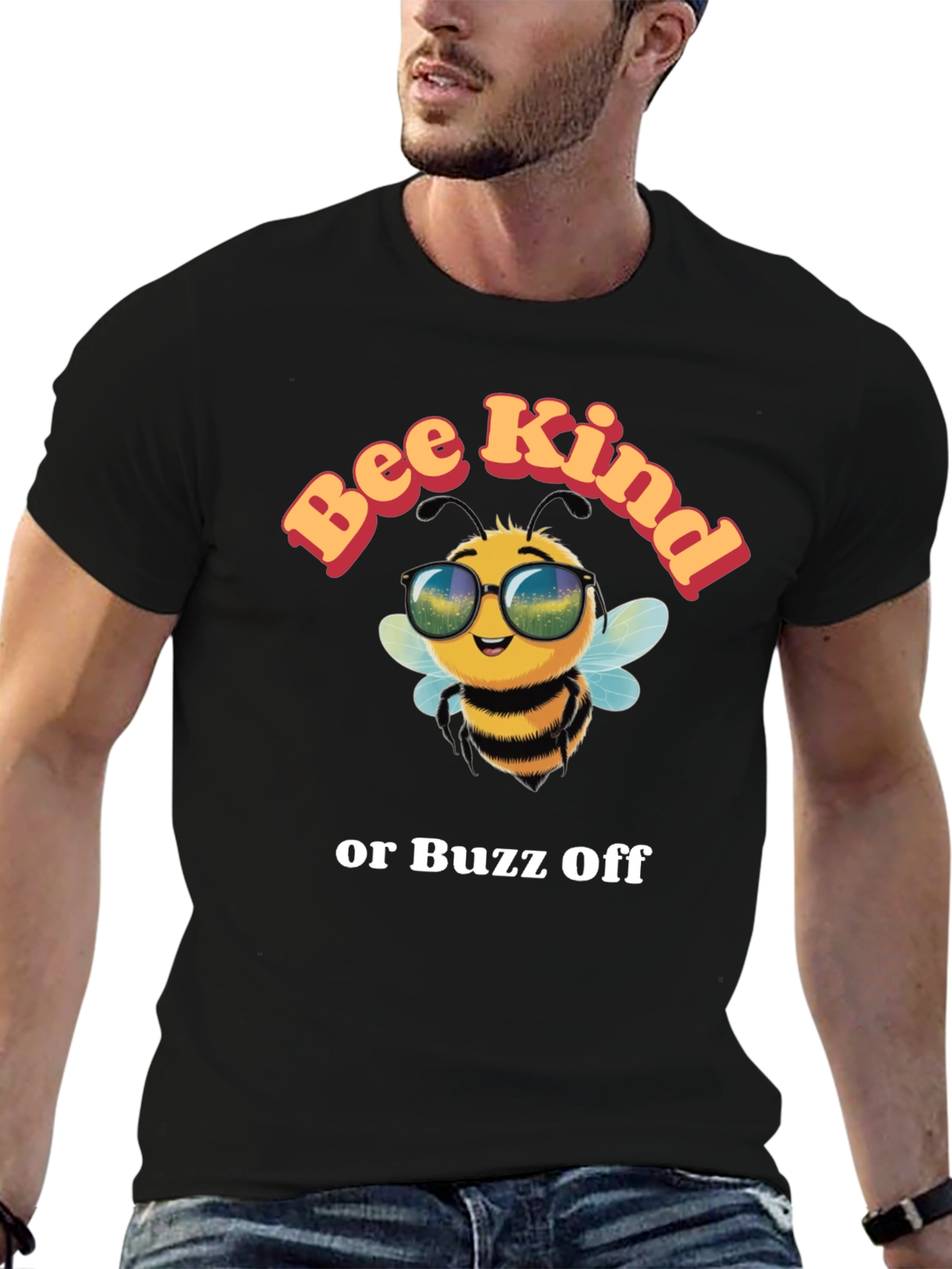 Bee Kind T-Shirt - Mens Black Graphic Tee