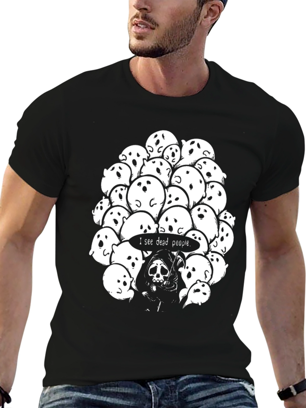 I See Dead People Ghost T-Shirt - Black