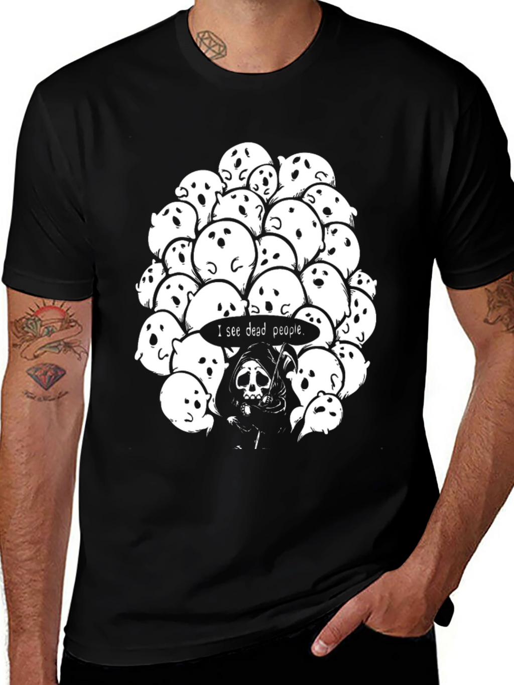 I See Dead People Ghost T-Shirt - Black