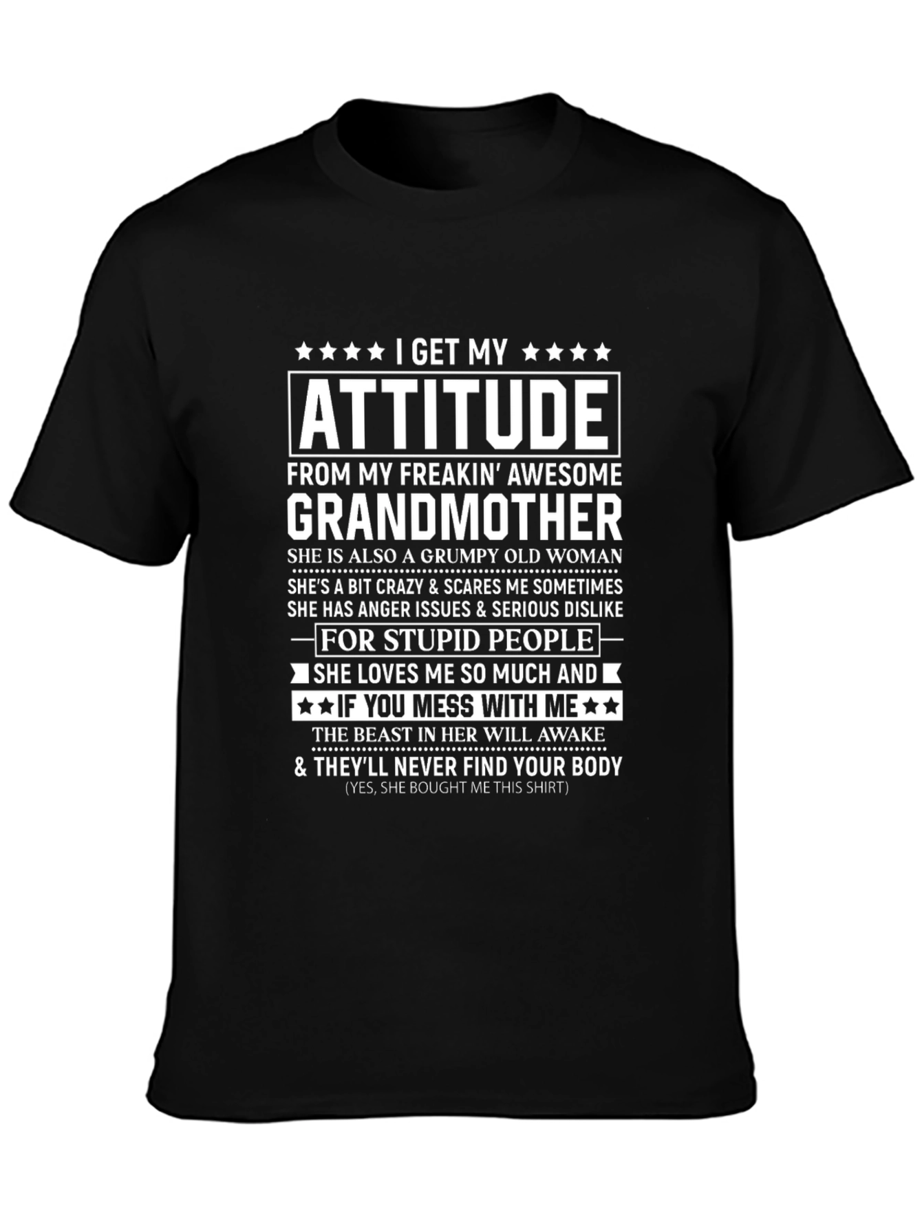 Funny Grandmother Attitude Graphic T-Shirt