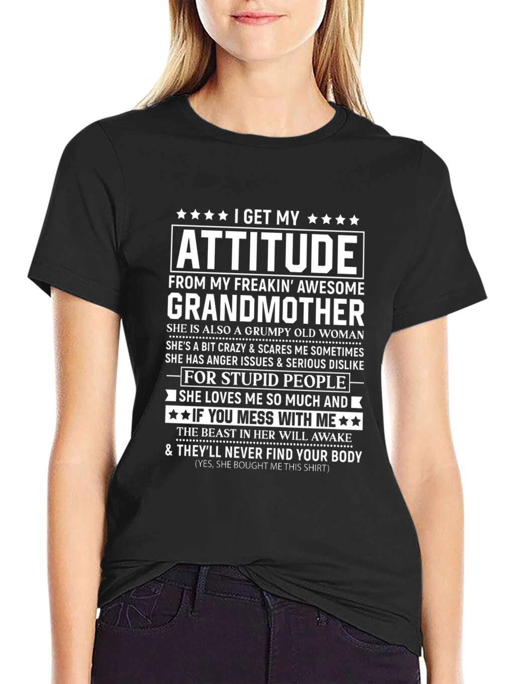 Funny Grandmother Attitude Graphic T-Shirt