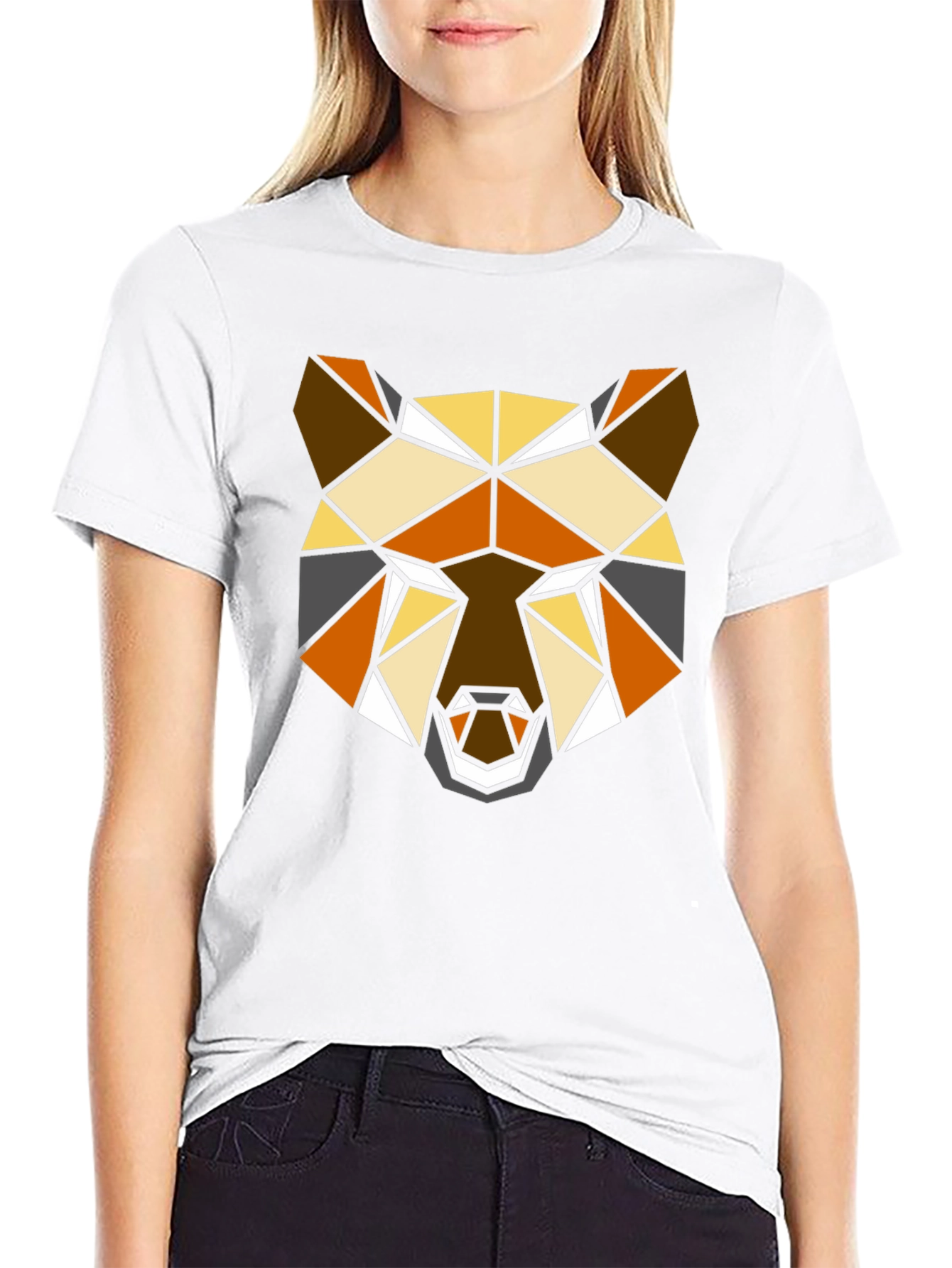 Geometric Bear T-Shirt - Modern Polygon Animal Tee