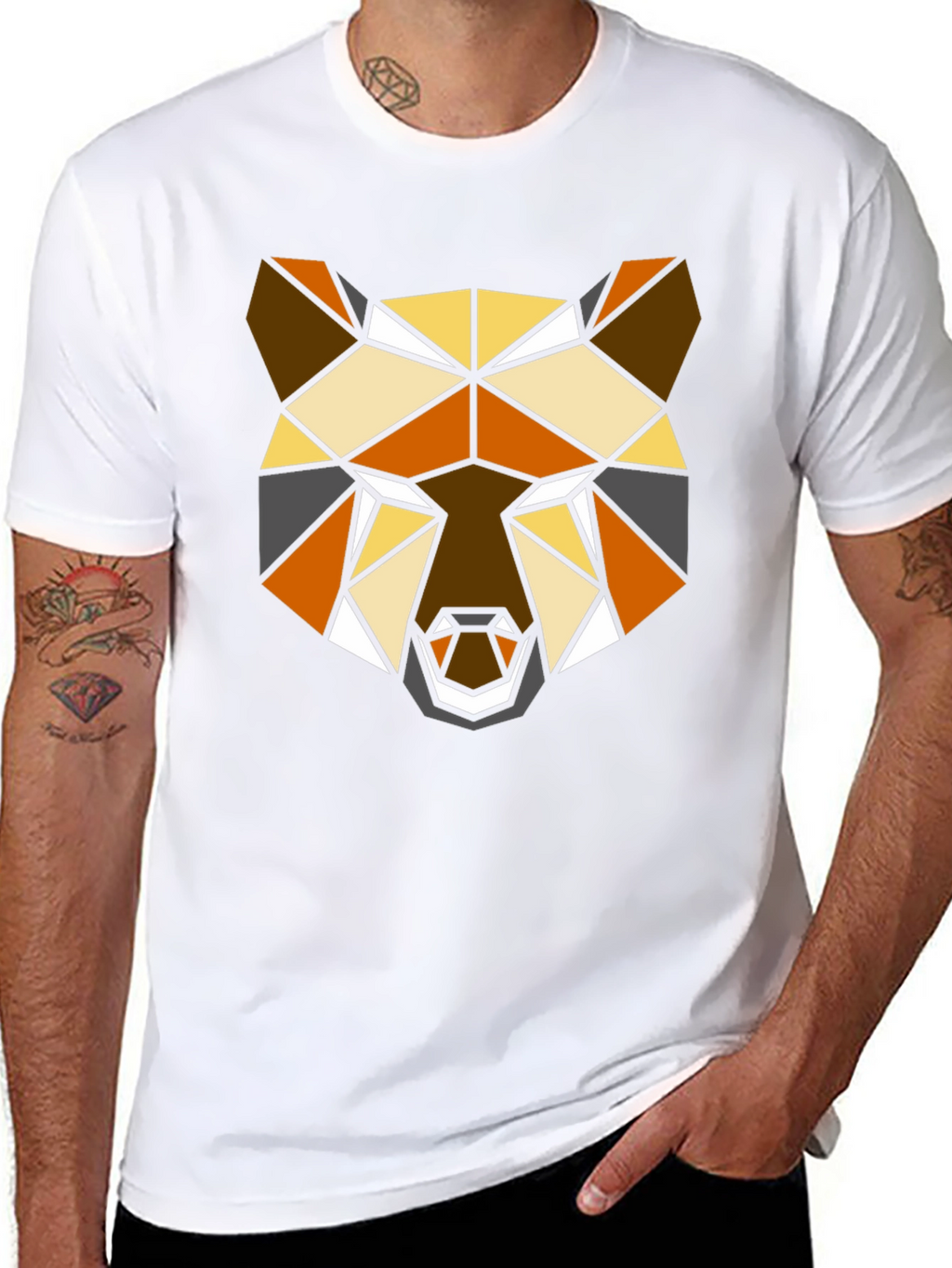 Geometric Bear T-Shirt - Modern Polygon Animal Tee