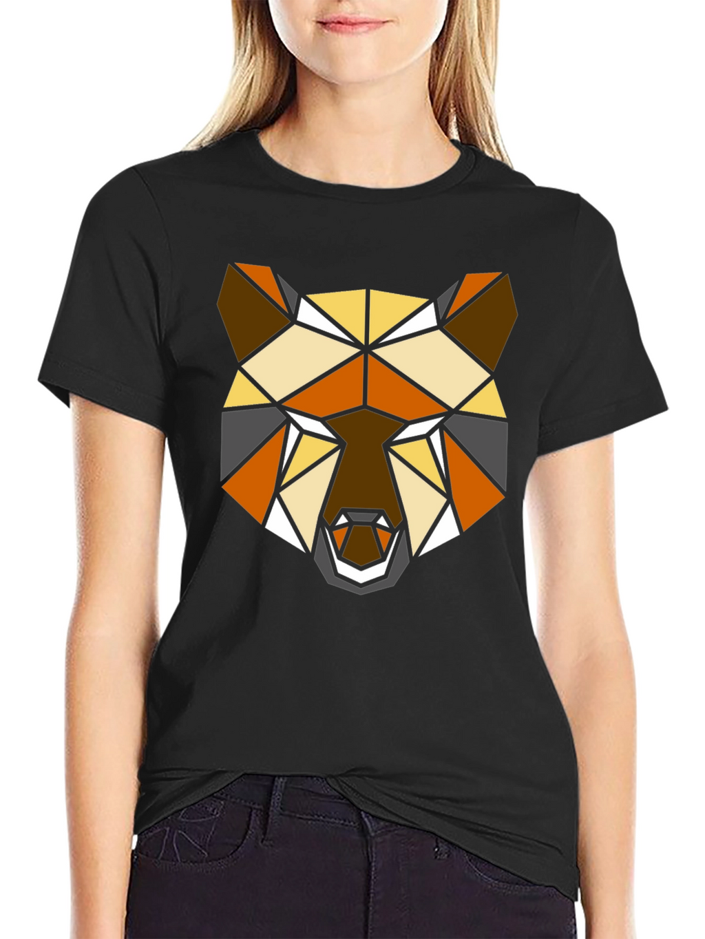 Geometric Bear T-Shirt - Modern Polygon Animal Tee