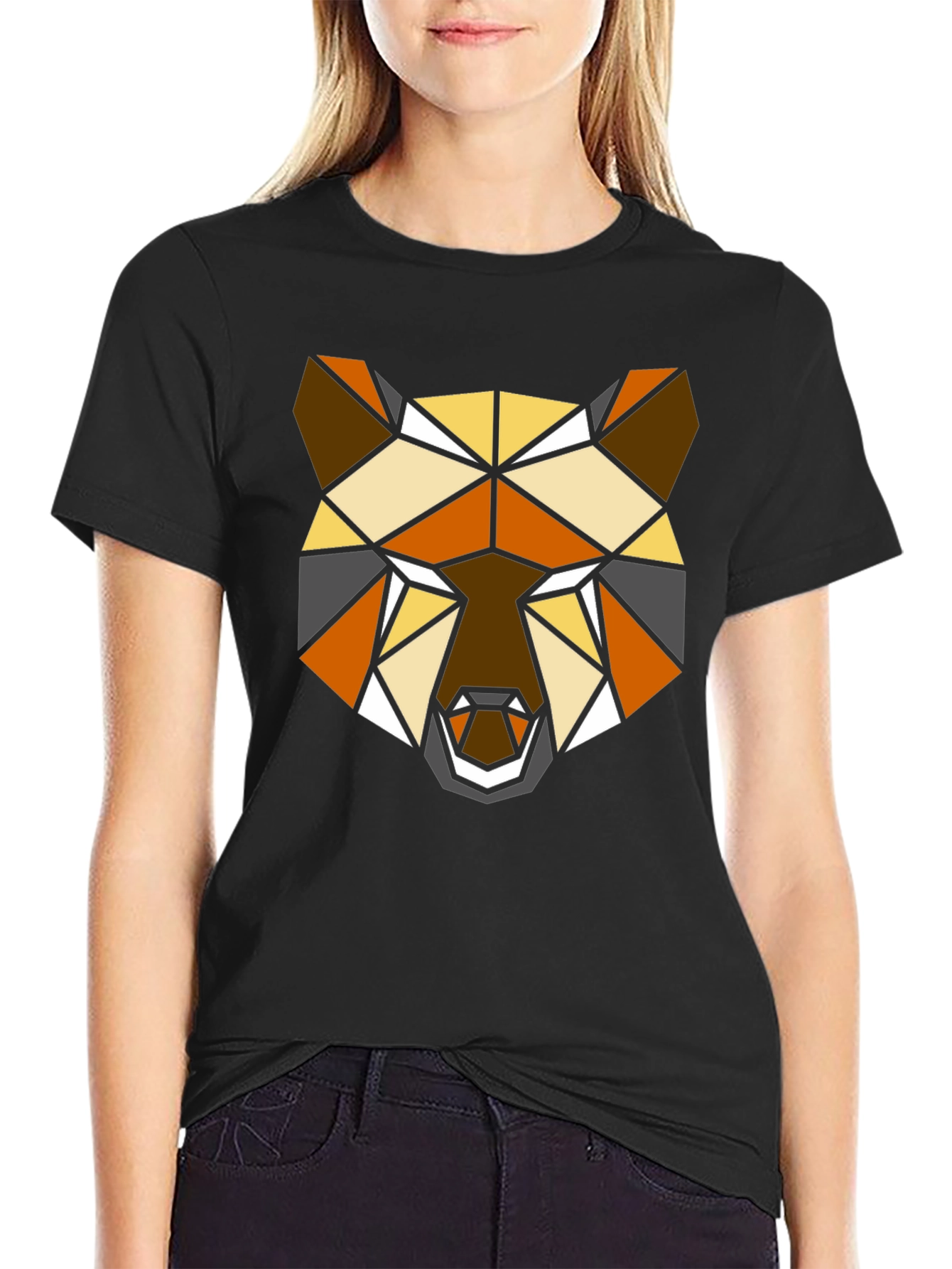 Geometric Bear T-Shirt - Modern Polygon Animal Tee