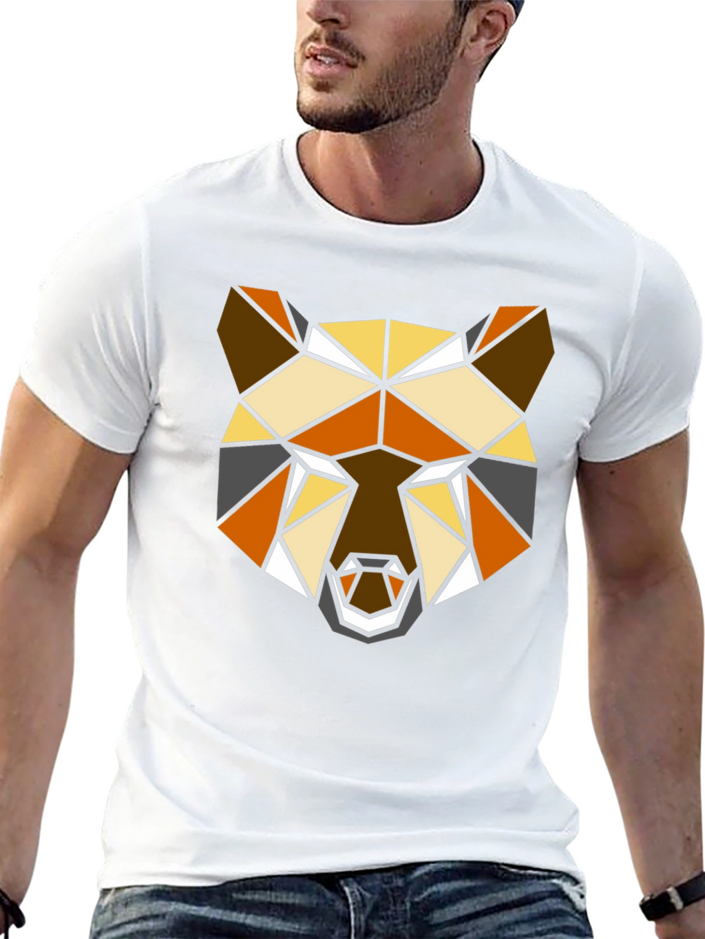 Geometric Bear T-Shirt - Modern Polygon Animal Tee