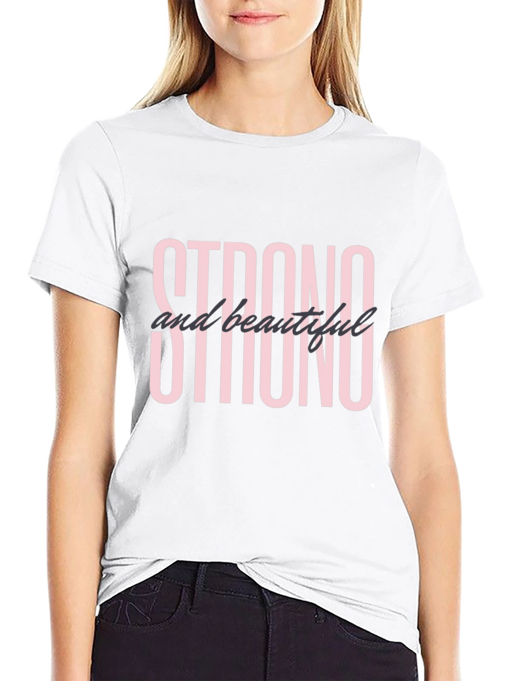 Strong & Beautiful Graphic Tee - Black Cotton