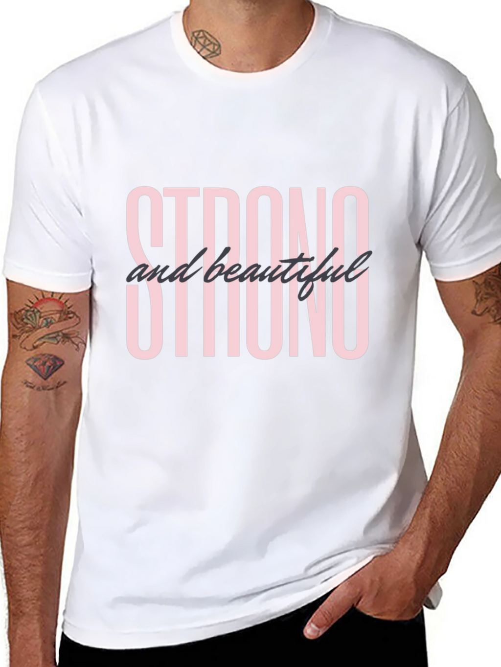 Strong & Beautiful Graphic Tee - Black Cotton