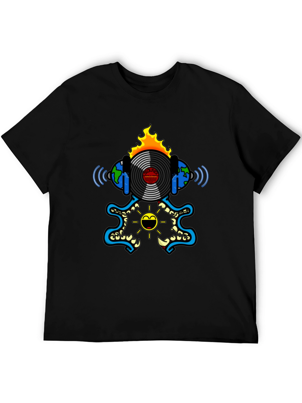 Fiery Vinyl Record Graphic Tee