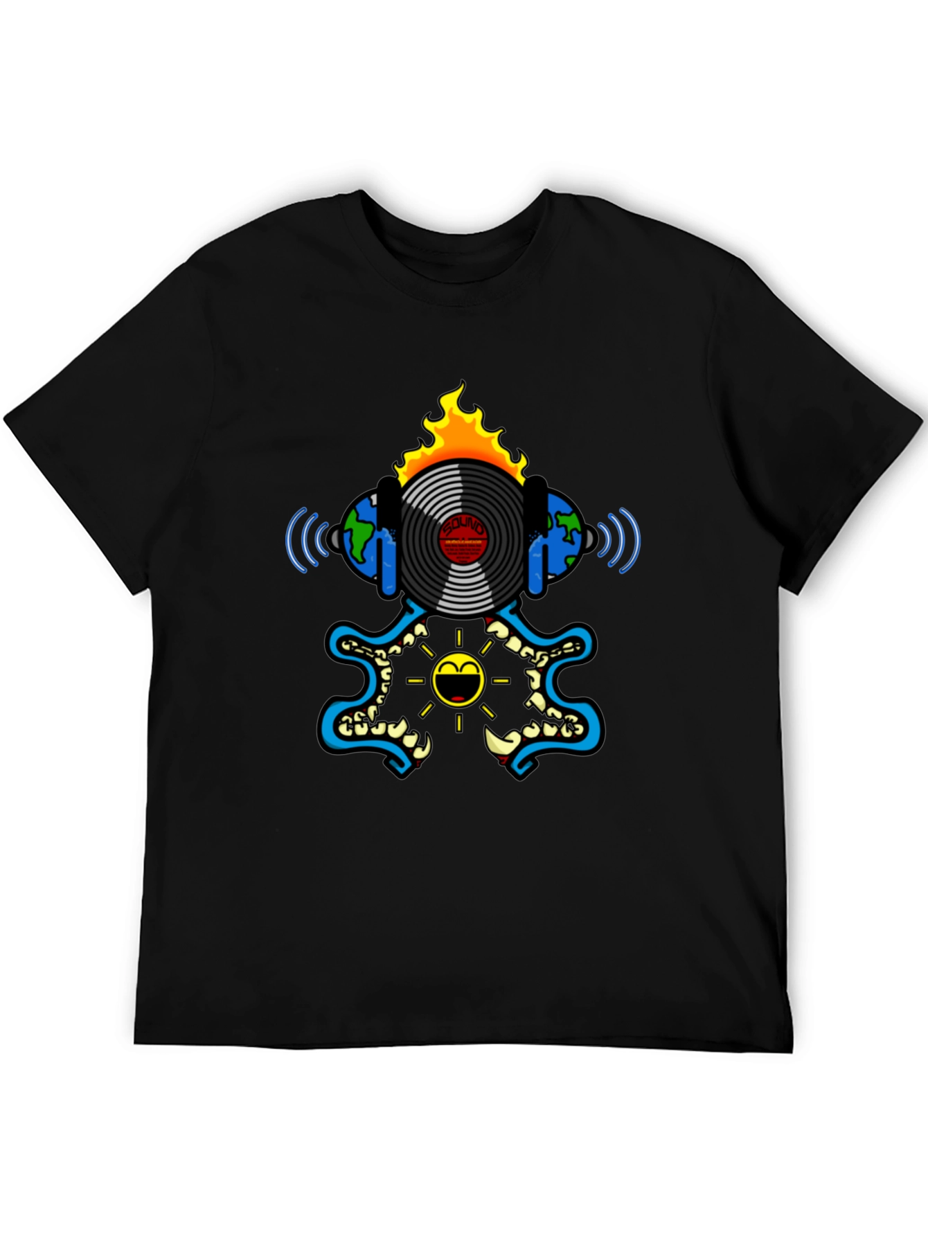 Fiery Vinyl Record Graphic Tee