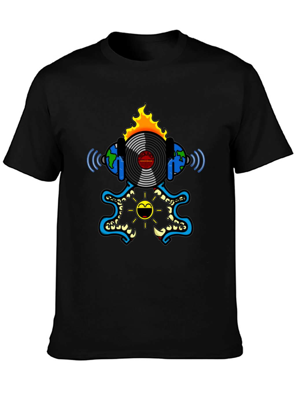 Fiery Vinyl Record Graphic Tee